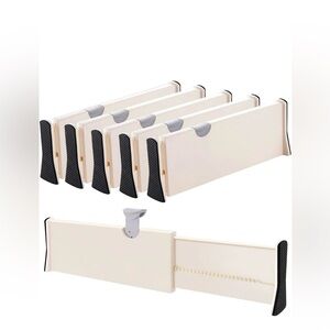 Drawer Dividers Organizer 6 Pack Adjustable Separators 4" High Expandable 11-17"